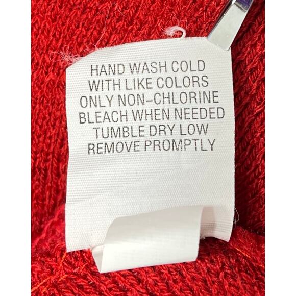 Deep Red Knit Ribbed Foldable Winter Beanie Unisex Adult One Size - Picture 4 of 4